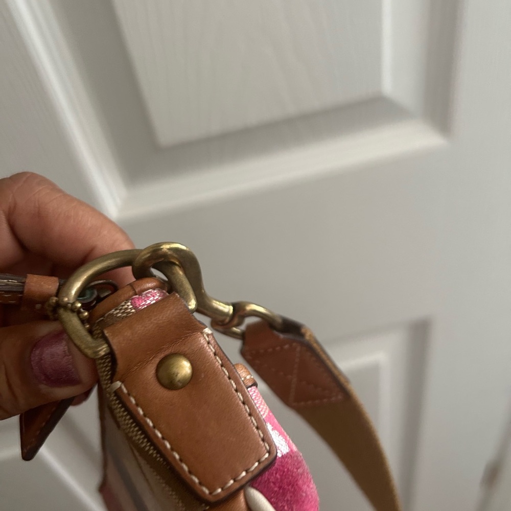 Coach Patchwork Crossbody Bag - Pink, Cream, Brown, Tan - Picture 9 of 11